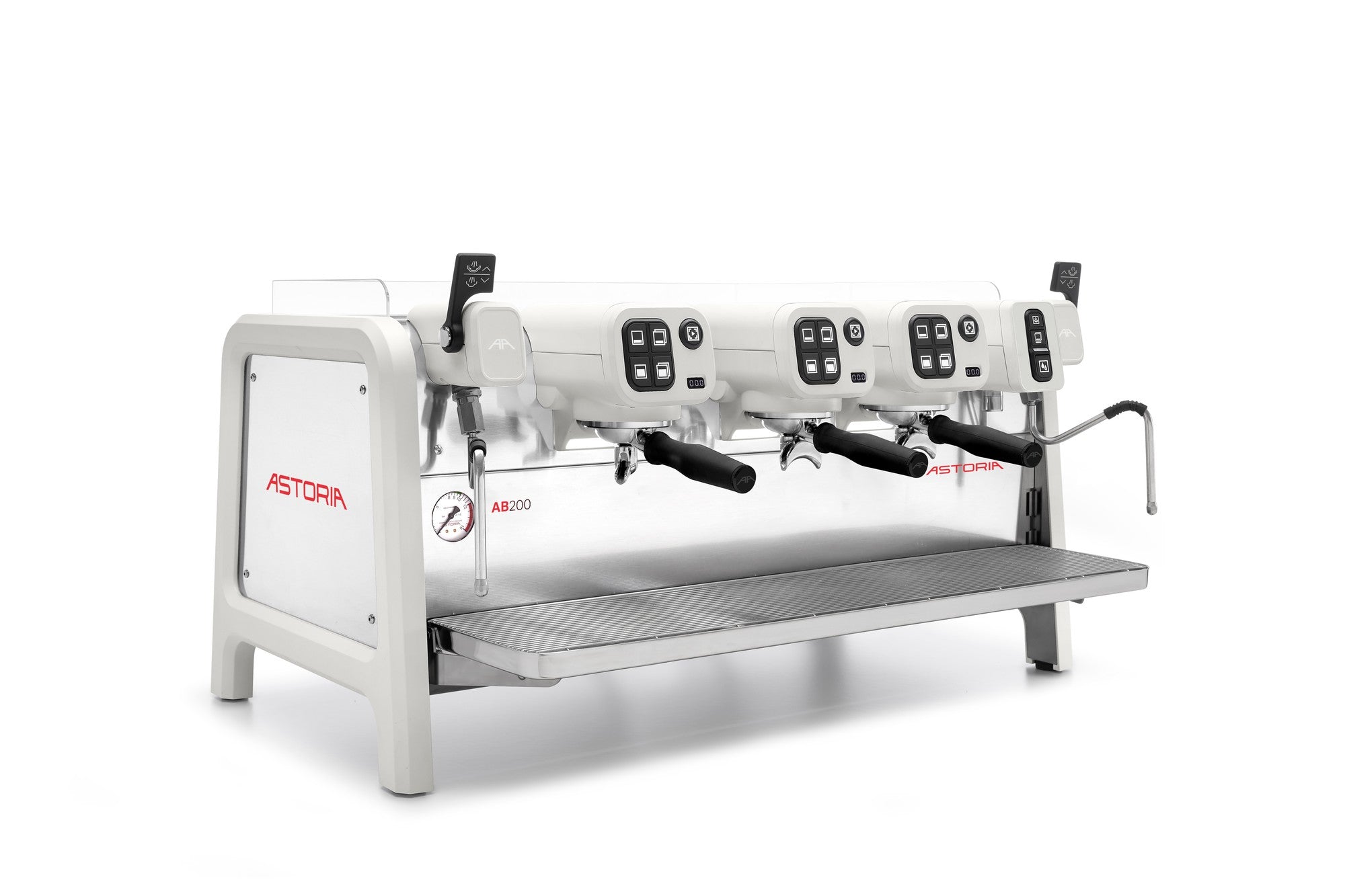 Astoria AB200 three-group espresso machine in white