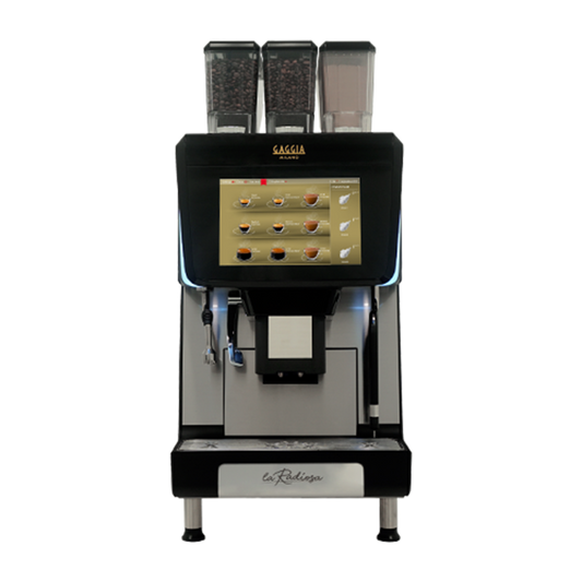 Gaggia La Radiosa Super-Automatic Espresso Machine – Touchscreen, EvoMilk System, and Dual Bean Hoppers