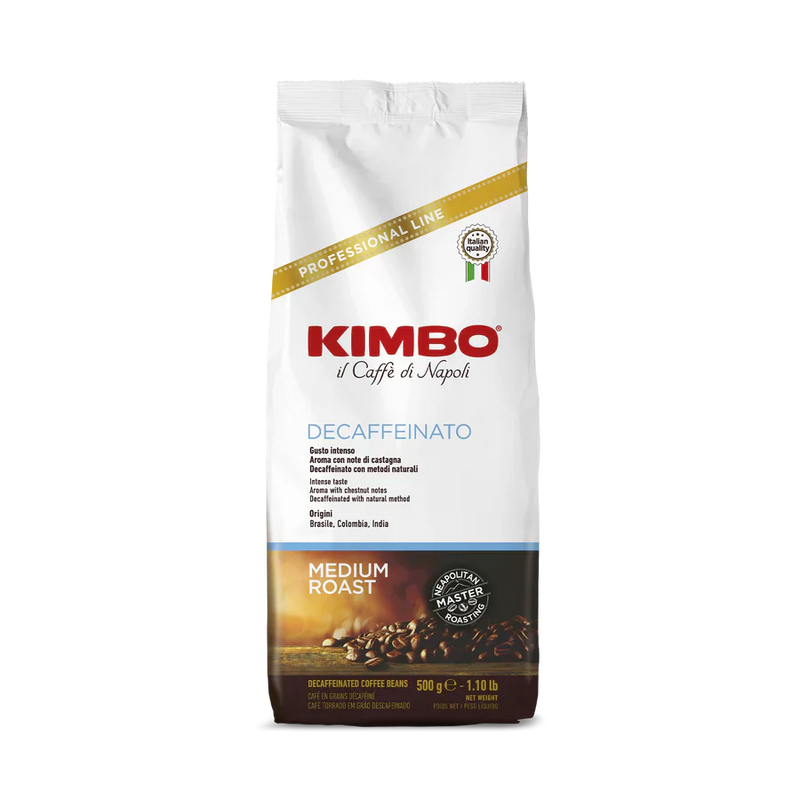 Kimbo Decaf 100% Arabica whole bean coffee - 500 gram bag