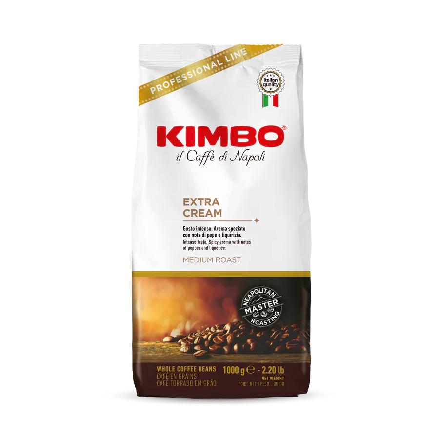 Kimbo Extra Cream Italian espresso whole bean coffee - 1 kilogram bag