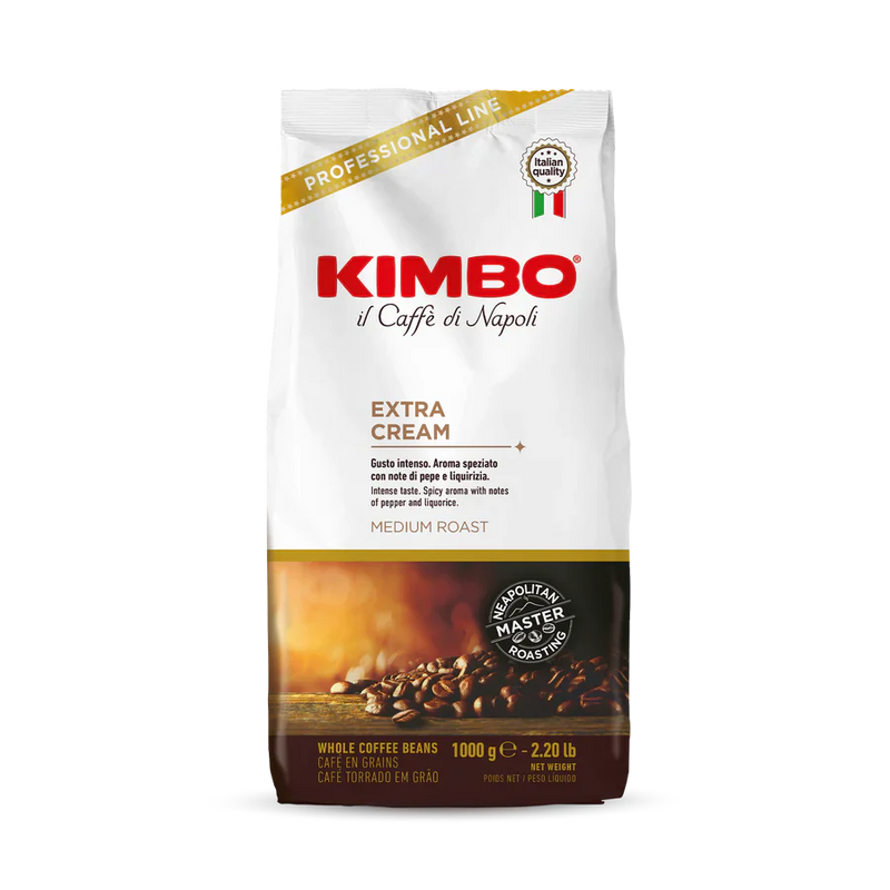 Kimbo Extra Cream Italian espresso whole bean coffee - 1 kilogram bag