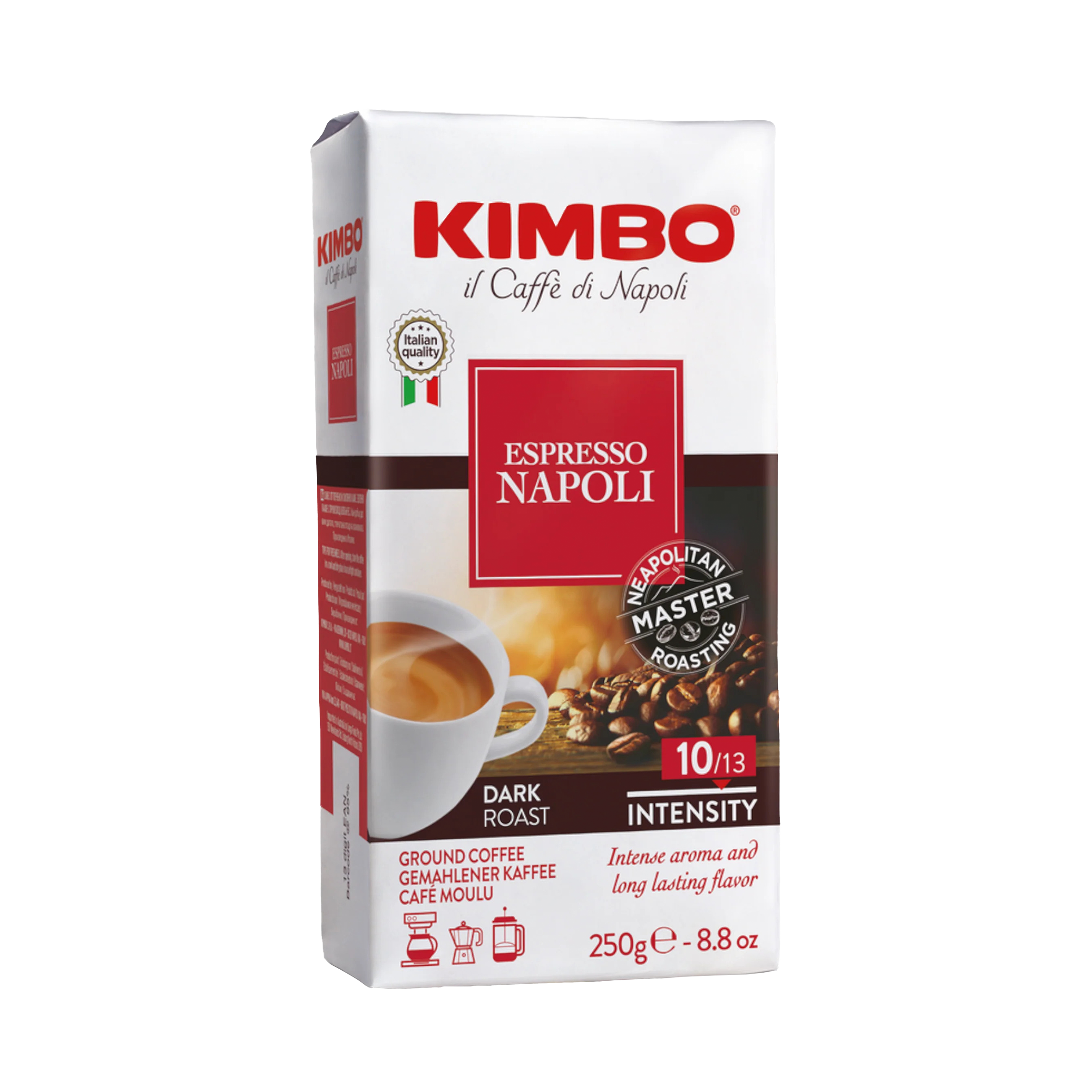 Kimbo Napoli Italian espresso ground coffee - 250 gram brick